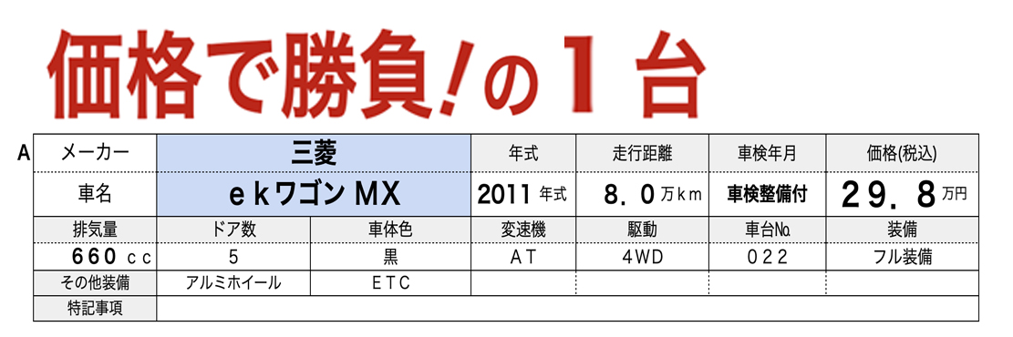 中古軽自動車が安いあすなろオートガーデンのおすすめ車